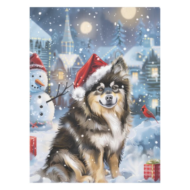 Finnish Lapphund Winter Wonderland Christmas Joy  Tablecloth (Front)