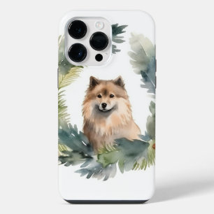Finnish lappund Christmas Wreath Festive Pup iPhone 14 Pro Max Case