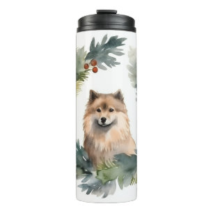 Finnish lappund Christmas Wreath Festive Pup Thermal Tumbler