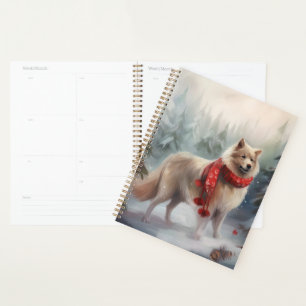 Finnish Lappund Dog in Snow Christmas  Planner