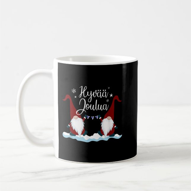 Finnish Merry Christmas Finland Gift Tee Hyvaa Jou Coffee Mug (Left)