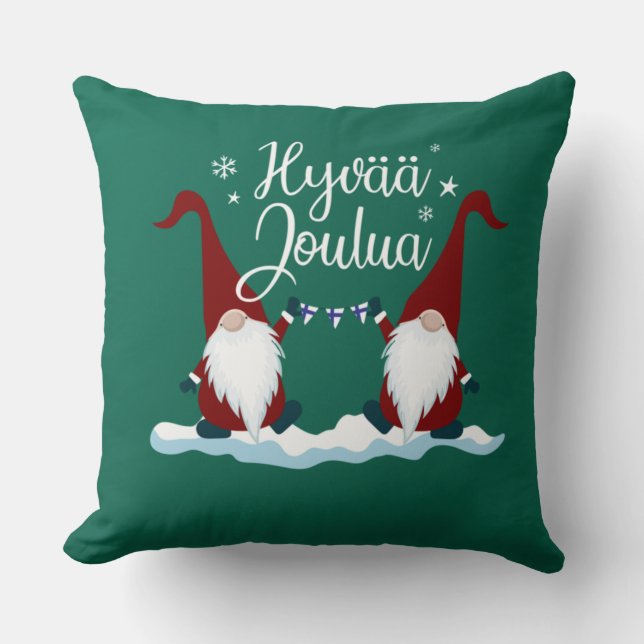 Finnish Merry Christmas Finland Gift Tee Hyvaa Jou Cushion (Front)