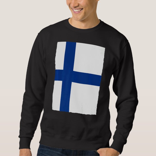 Finnish National Flag Of Finland Sweatshirt (Front)