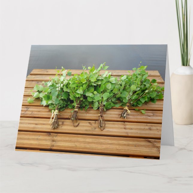 Finnish sauna theme greetings card (Front)