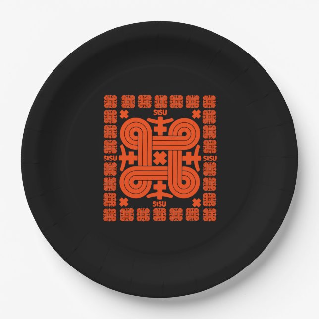 Finnish Sisu Art Paper Plate (Front)