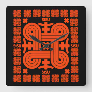 Finnish Sisu Art Square Wall Clock
