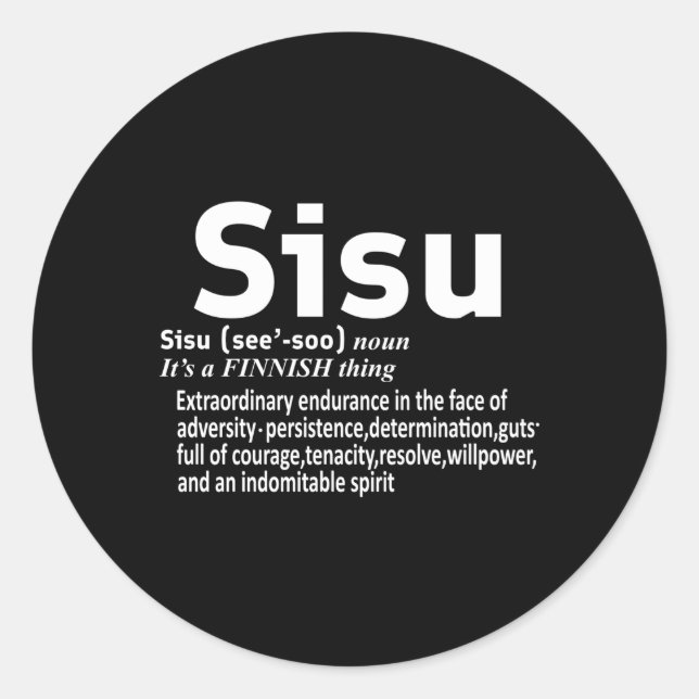 Finnish Sisufinland Sisufinns Sisusisu Definition Classic Round Sticker (Front)