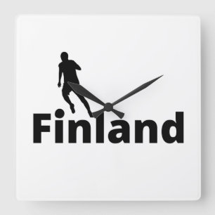 Finnish soccer player using dot as a ball square wall clock