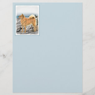 Finnish Spitz at Seashore Painting - Dog Art