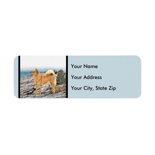 Finnish Spitz at Seashore Painting - Dog Art (Front)