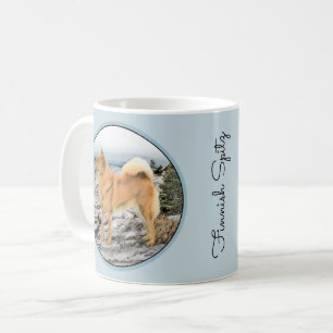 Finnish Spitz at Seashore Painting - Dog Art Coffee Mug