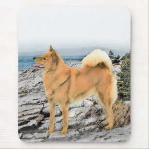 Finnish Spitz at Seashore Painting - Dog Art Mouse Mat