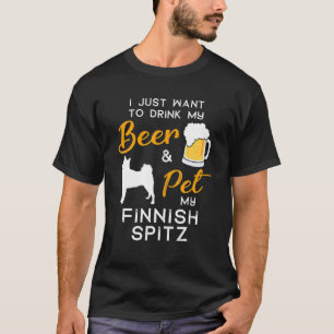 Finnish Spitz Dog Beer Lover Owner Christmas Birth T-Shirt