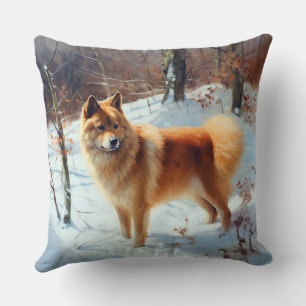 Finnish Spitz Let It Snow Christmas  Cushion