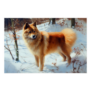 Finnish Spitz Let It Snow Christmas  Poster