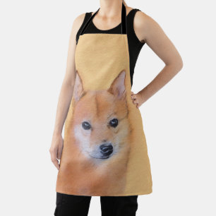 Finnish Spitz Painting - Cute Original Dog Art Apron