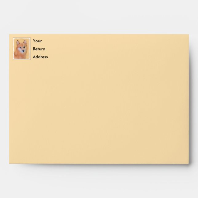 Finnish Spitz Painting - Cute Original Dog Art Envelope (Front)