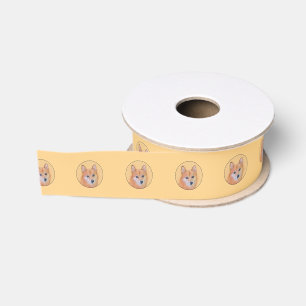 Finnish Spitz Painting - Cute Original Dog Art Grosgrain Ribbon