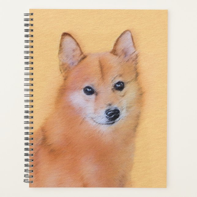 Finnish Spitz Painting - Cute Original Dog Art Planner (Front)