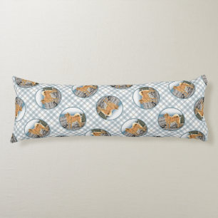 Finnish Spitz Seashore Painting Original Dog Art Body Cushion