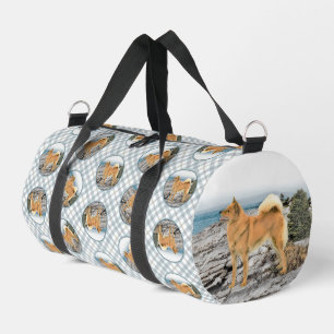 Finnish Spitz Seashore Painting Original Dog Art Duffle Bag
