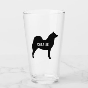 Finnish Spitz Silhouette Personalised Dog Breed Glass