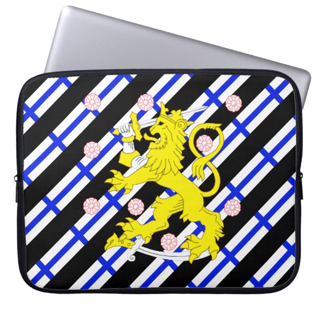 Finnish stripes flag laptop sleeve (Front)