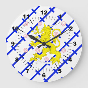 Finnish stripes flag large clock
