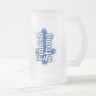 Finnish Strong (Finland) Frosted Glass Beer Mug