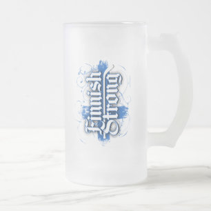 Finnish Strong (Hockey) Frosted Glass Beer Mug
