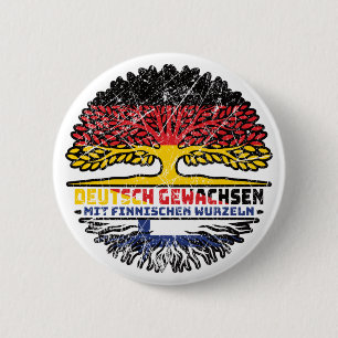 Finnland Finnisch Deutsch Deutschland Baum Wurzel 6 Cm Round Badge
