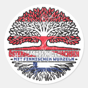 Finnland Finnisch Österreichisch Österreich Baum Classic Round Sticker