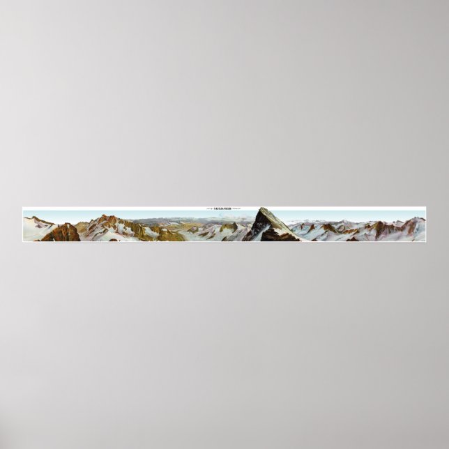 FINSTERAARHORN Swiss Alps Panorama 360° Poster (Front)