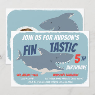 Fintastic Happy Shark Birthday Party, Any Age Invitation