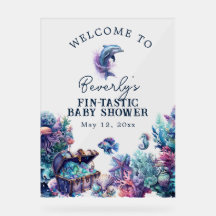 Fintastic One Modern Rustic Watercolor Baby Shower