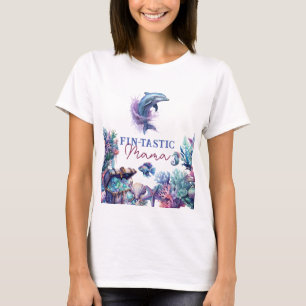 Fintastic One Modern Rustic Watercolor Baby Shower T-Shirt