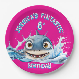 Fintastic Shark Plate Girls Pink Party