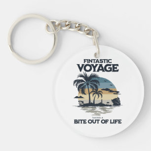 Fintastic Voyage Taking a Bite Out of Life Key Ring