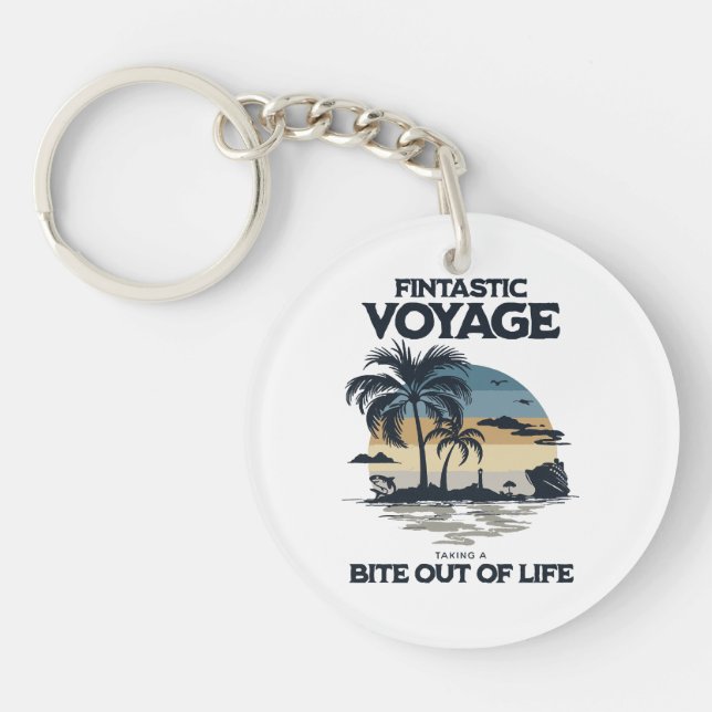 Fintastic Voyage Taking a Bite Out of Life Key Ring (Front)