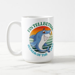 Fintellectual Shark Seeker of the Deep Dark Academ Coffee Mug