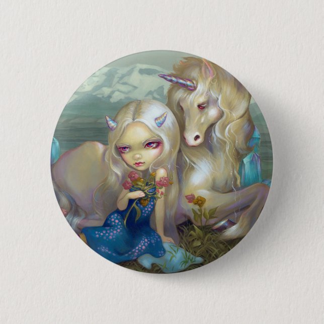 "Fiona and the Unicorn" Button (Front)