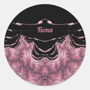 FIONA ~ Black and Pink ~  Classic Round Sticker