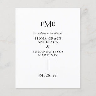 Fiona Black and White Bold Monogram Modern Wedding