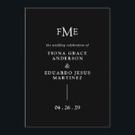 Fiona Black Bold Monogram Modern Wedding Programme<br><div class="desc">Contemporary and modern wedding program featuring a simple and minimal design with your three initial monogram along with your names and wedding date in bold typography.  This minimalist black typographic design can be customised to any colour you choose in the design editing tool.</div>