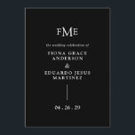 Fiona Black Bold Monogram Modern Wedding Programme<br><div class="desc">Contemporary and modern wedding program featuring a simple and minimal design with your three initial monogram along with your names and wedding date in bold typography.  This minimalist black typographic design can be customised to any colour you choose in the design editing tool.</div>
