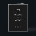 Fiona Black Bold Monogram Modern Wedding Programme<br><div class="desc">Contemporary and modern folded wedding program featuring a simple and minimal design with your three initial monogram along with your names and wedding date in bold typography.  This minimalist black typographic design can be customised to any colour you choose in the design editing tool.</div>