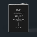 Fiona Black Bold Monogram Modern Wedding Programme<br><div class="desc">Contemporary and modern folded wedding program featuring a simple and minimal design with your three initial monogram along with your names and wedding date in bold typography.  This minimalist black typographic design can be customised to any colour you choose in the design editing tool.</div>