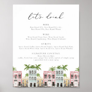 FIONA Charleston SC Rainbow Row Bar Menu Sign