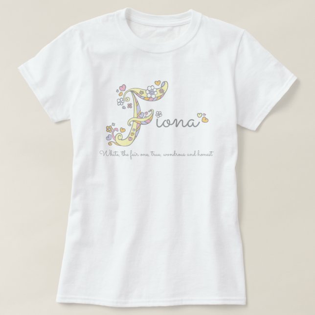 Fiona girls F name meaning monogram tee (Design Front)