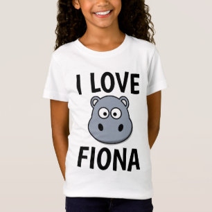 FIONA HIPPO T-Shirts, I LOVE FIONA Kids Tees